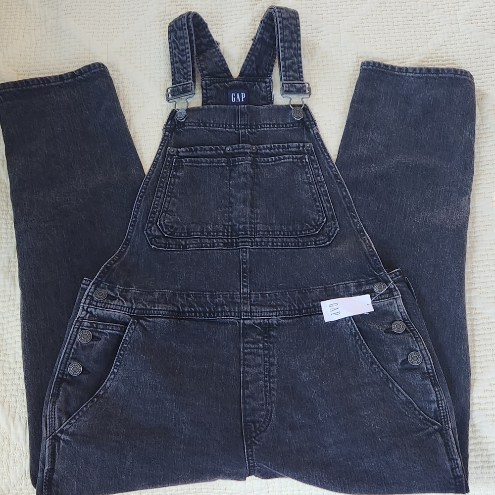 Gap Long Black Denim Overalls